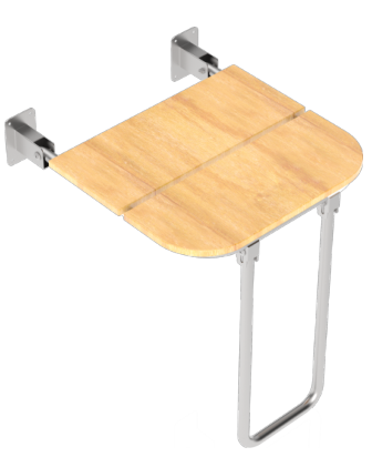 FOLDING SHOWER SEAT — WOODEN